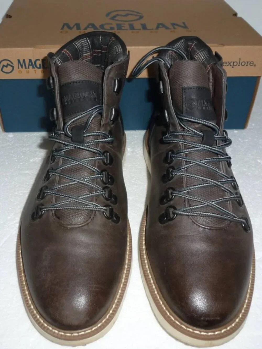 Magellan Outdoors - Brown Lace-Up Ankle Boots - Men SZ 10.5